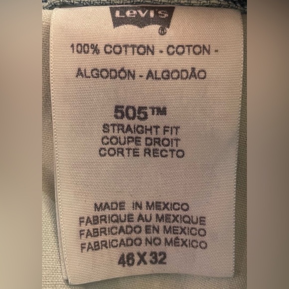 Levi’s Men’s 505 Straight Fit Cut-Off Jeans Denim Size 46 Inseam 26 - Picture 6 of 7